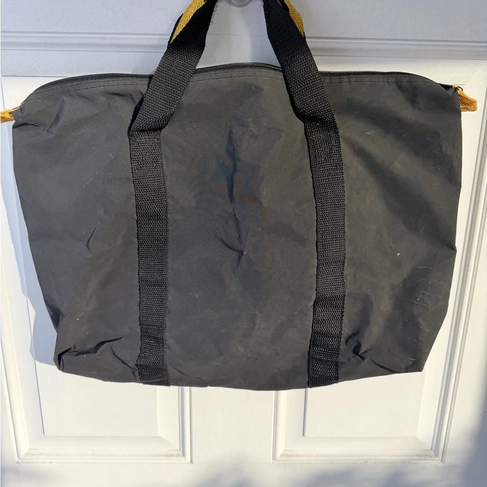 Bill Blass Black Duffel Bag with Yellow Accents